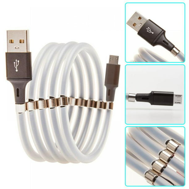 Type-C Neatly Arranged Phone Charger for Apple Type-C Android USB Retractable Fast Charger Cable Magnetic Absorption Storage Data Cord 